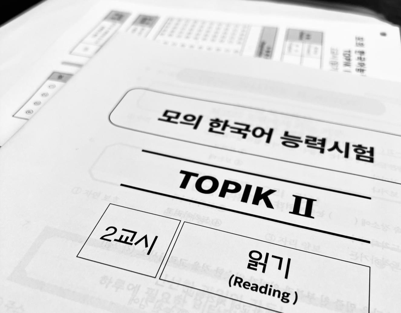 모의 토픽 시험지